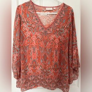 Woman’s Belle Kim Gravel beautiful blouse with matching tank size large. EUC